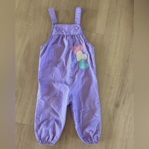 Vintage Healthtex 18 month Purple Kids Overalls with Heart Design